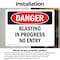 Signmission Blasting In Progress No Entry Danger Sign, Vinyl Decal, 10in W x 7in L, 2PK OS-2PACK-DS-D-710-L-1878 - alternate 6